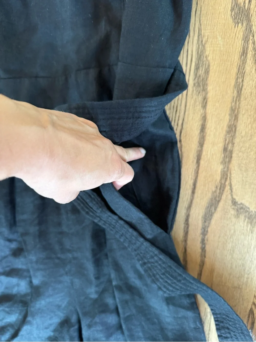 J. Crew black linen wide leg jumpsuit